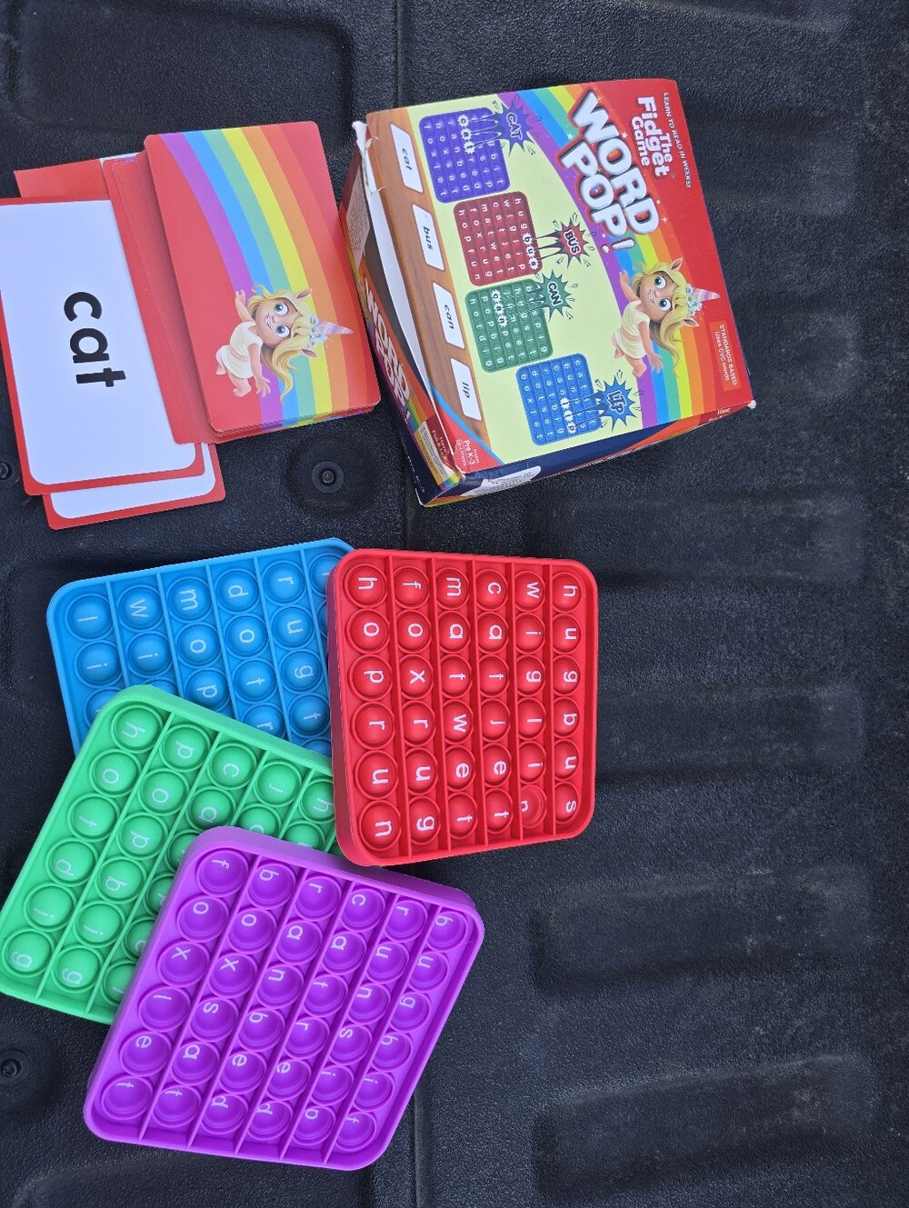 Letter Pop-It Game Set for Kids – Multicolor (Red, Blue, Green, Purple)